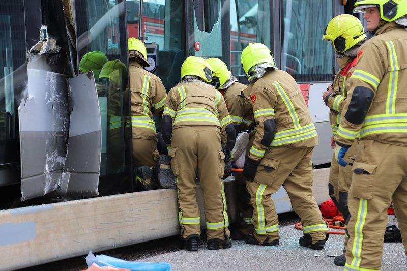 zware trambotsing op Erasmusbrug in Rotterdam